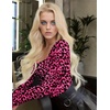 image:imageEkouaer Women Long Sleeve Shirt Scoop Neck Tops Fitted Thermal UndershirtsHot Pink Leopard