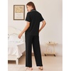 image:imageEkouaer Womens Pajamas Set Button Down Loungewear Short Sleeve Pants PjsBlack