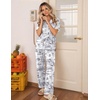 image:imageEkouaer Womens Pajamas Set Button Down Loungewear Short Sleeve Pants PjsBlack Rabbit