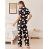 image:imageEkouaer Womens Pajamas Set Button Down Loungewear Short Sleeve Pants PjsChristmas Black Santa