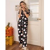 image:imageEkouaer Womens Pajamas Set Button Down Loungewear Short Sleeve Pants PjsChristmas Black Santa