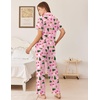 image:imageEkouaer Womens Pajamas Set Button Down Loungewear Short Sleeve Pants PjsChristmas Pink Collection