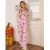 image:imageEkouaer Womens Pajamas Set Button Down Loungewear Short Sleeve Pants PjsChristmas Pink Collection