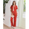 image:imageEkouaer Womens Pajamas Set Button Down Loungewear Short Sleeve Pants PjsChristmas Red Gingerbread Man