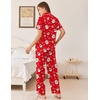 image:imageEkouaer Womens Pajamas Set Button Down Loungewear Short Sleeve Pants PjsChristmas Red Santa