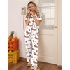 image:imageEkouaer Womens Pajamas Set Button Down Loungewear Short Sleeve Pants PjsChristmas White Santa Sleigh