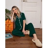 image:imageEkouaer Womens Pajamas Set Button Down Loungewear Short Sleeve Pants PjsLake Green
