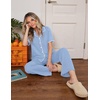 image:imageEkouaer Womens Pajamas Set Button Down Loungewear Short Sleeve Pants PjsLight Blue