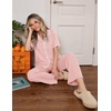 image:imageEkouaer Womens Pajamas Set Button Down Loungewear Short Sleeve Pants PjsPink