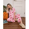 image:imageEkouaer Womens Pajamas Set Button Down Loungewear Short Sleeve Pants PjsPink Bow