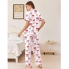 image:imageEkouaer Womens Pajamas Set Button Down Loungewear Short Sleeve Pants PjsRed Bow
