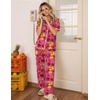 image:imageEkouaer Womens Pajamas Set Button Down Loungewear Short Sleeve Pants PjsRed Flowers