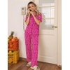 image:imageEkouaer Womens Pajamas Set Button Down Loungewear Short Sleeve Pants PjsRose Leopard