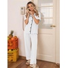 image:imageEkouaer Womens Pajamas Set Button Down Loungewear Short Sleeve Pants PjsWhite