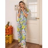 image:imageEkouaer Womens Pajamas Set Button Down Loungewear Short Sleeve Pants PjsYellow Chrysanthemum