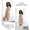 image:imageEkouaer Womens Satin Robe Short Ruffle Hem Silky Kimono Brides BathrobesChampaign Gold