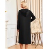 image:imageEkouaer Zipper Robe for Women Long Bath Robe Soft Housecoat Hooded BathrobeBlack