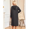 image:imageEkouaer Zipper Robe for Women Long Bath Robe Soft Housecoat Hooded BathrobeDark Gray