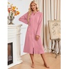 image:imageEkouaer Zipper Robe for Women Long Bath Robe Soft Housecoat Hooded BathrobeGray Purple