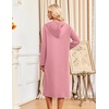 image:imageEkouaer Zipper Robe for Women Long Bath Robe Soft Housecoat Hooded BathrobeGray Purple