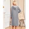 image:imageEkouaer Zipper Robe for Women Long Bath Robe Soft Housecoat Hooded BathrobeLight Gray