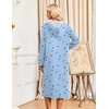 image:imageEkouaer Zipper Robe for Women Long Bath Robe Soft Housecoat Hooded BathrobeMoon and Star