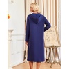 image:imageEkouaer Zipper Robe for Women Long Bath Robe Soft Housecoat Hooded BathrobeNavy Blue