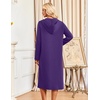 image:imageEkouaer Zipper Robe for Women Long Bath Robe Soft Housecoat Hooded BathrobePurple