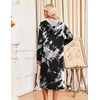 image:imageEkouaer Zipper Robe for Women Long Bath Robe Soft Housecoat Hooded BathrobeWhite and Black