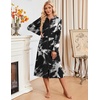 image:imageEkouaer Zipper Robe for Women Long Bath Robe Soft Housecoat Hooded BathrobeWhite and Black