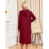 image:imageEkouaer Zipper Robe for Women Long Bath Robe Soft Housecoat Hooded BathrobeWine Red
