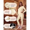 image:imageThermal Underwear for Women Fleece Linen Long John Sets Warm Base LayerBeige