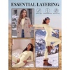 image:imageThermal Underwear for Women Fleece Linen Long John Sets Warm Base LayerBeige