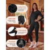 image:imageThermal Underwear for Women Fleece Linen Long John Sets Warm Base LayerBlack