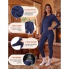 image:imageThermal Underwear for Women Fleece Linen Long John Sets Warm Base LayerNavy Blue