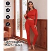 image:imageThermal Underwear for Women Fleece Linen Long John Sets Warm Base LayerRed