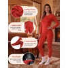 image:imageThermal Underwear for Women Fleece Linen Long John Sets Warm Base LayerRed