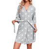 image:imageEkouaer Robes for Women Waffle Knit Bathrobe Soft Lightweight LoungewearStar Gray