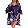 image:imageEkouaer Sleepwear Womens Satin Nightgown with Robes Set 2 PiecePurple Floral