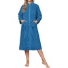image:imageEkouaer Women Plush Robe Zip Up Bathrobe Fleece Warm Housecoat with Pockets
