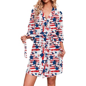 image:imageEkouaer Robes for Women Waffle Knit Bathrobe Soft Lightweight LoungewearAstar Flag