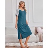 image:imageEkouaer 3 Pack Long Nightgowns for Women House Dress Plus Size Moo MoosBlackBlue GreenWine Red