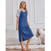 image:imageEkouaer 3 Pack Long Nightgowns for Women House Dress Plus Size Moo MoosBlackBlueStar