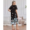image:imageEkouaer 3 Pack Long Nightgowns for Women House Dress Plus Size Moo MoosBlackGreyBlack Butterfly
