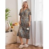 image:imageEkouaer 3 Pack Long Nightgowns for Women House Dress Plus Size Moo MoosBlackGreyLeopard