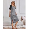 image:imageEkouaer 3 Pack Long Nightgowns for Women House Dress Plus Size Moo MoosBlackGreyPurple Flower