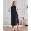 image:imageEkouaer 3 Pack Long Nightgowns for Women House Dress Plus Size Moo MoosBlackGreyPurple Flower