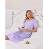 image:imageEkouaer 3 Pack Long Nightgowns for Women House Dress Plus Size Moo MoosBlackGreyPurple Flower