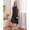 image:imageEkouaer 3 Pack Long Nightgowns for Women House Dress Plus Size Moo MoosBlackGreyPurple Flower