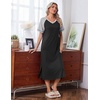 image:imageEkouaer 3 Pack Long Nightgowns for Women House Dress Plus Size Moo MoosBlackGreyRed Dots